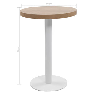 vidaXL Bistro Table Light Brown 60 cm MDF