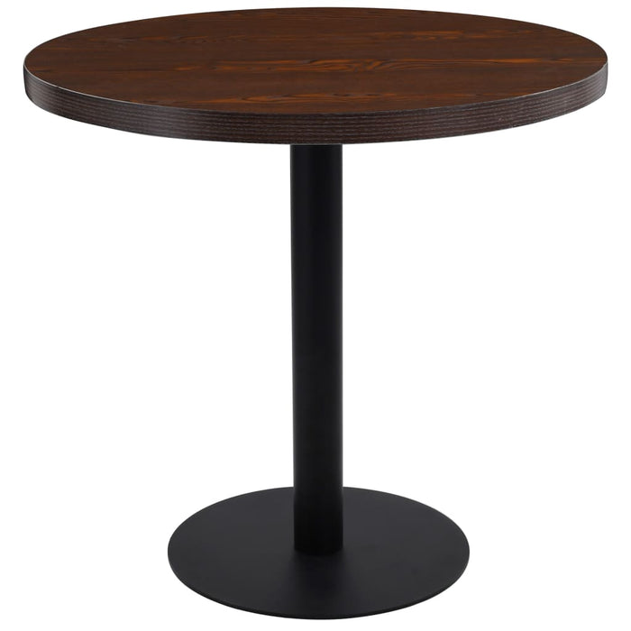 vidaXL Bistro Table Dark Brown 80 cm MDF