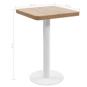 vidaXL Bistro Table Light Brown 50x50 cm MDF