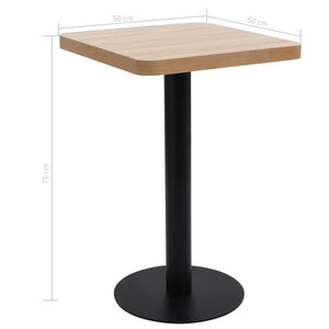 vidaXL Bistro Table Light Brown 50x50 cm MDF