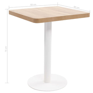 vidaXL Bistro Table Light Brown 60X60 cm MDF