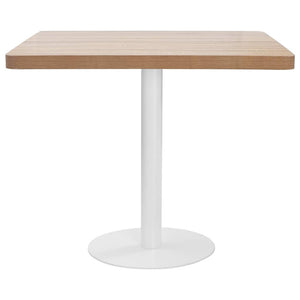 vidaXL Bistro Table Light Brown 80X80 cm MDF