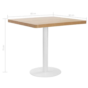 vidaXL Bistro Table Light Brown 80X80 cm MDF