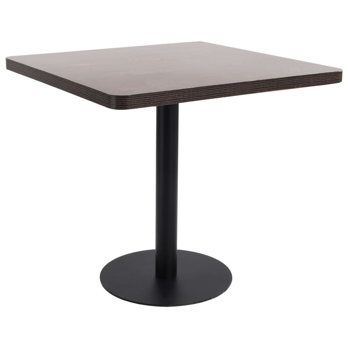 vidaXL Bistro Table Dark Brown 80X80 cm MDF