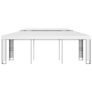 vidaXL Gazebo with Double Roof 3x6 m White