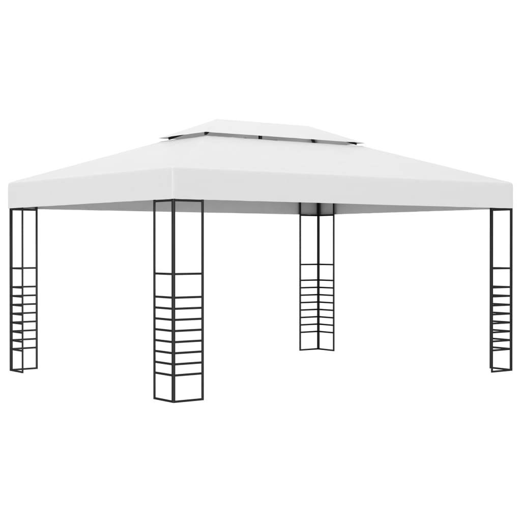 vidaXL Garden Gazebo Powder-Coated Steel 4x3x2.7 m White