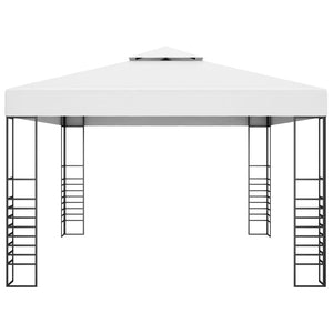 vidaXL Garden Gazebo Powder-Coated Steel 4x3x2.7 m White