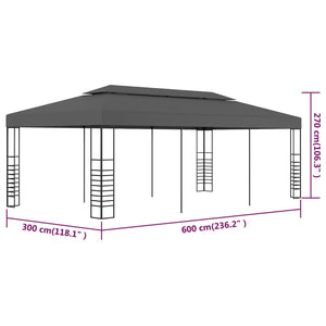 vidaXL Gazebo Marquee 3x6 m Anthracite