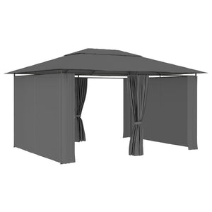 vidaXL Garden Marquee with Curtains 4x3 m Anthracite