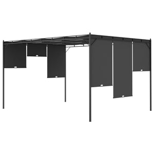 vidaXL Garden Gazebo with Side Curtain 4x3x2.25 m Anthracite