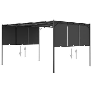 vidaXL Garden Gazebo with Side Curtain 4x3x2.25 m Anthracite