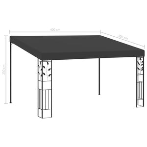 vidaXL Wall-mounted Gazebo 4x3x2.5 m Anthracite