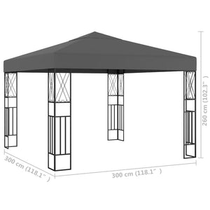 vidaXL Gazebo 3x3 m Anthracite Fabric