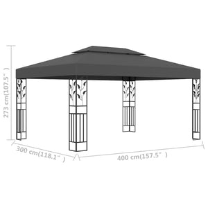 vidaXL Gazebo with Double Roof 3x4m Anthracite