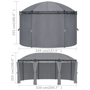 vidaXL Gazebo with Curtains 520x349x255 cm Anthracite