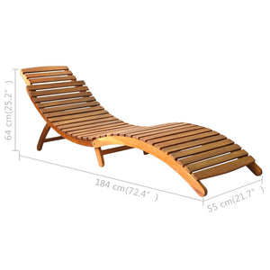 vidaXL Sun Lounger Solid Acacia Wood Brown