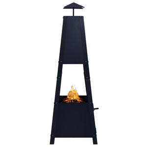 vidaXL Fire Pit Black 35x35x99 cm Steel