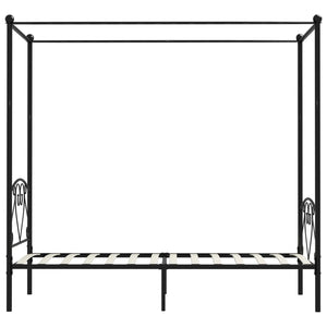 284433 vidaXL Canopy Bed Frame without Mattress Black Metal 90x200 cm