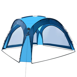 vidaXL Party Tent with LED and 4 Sidewalls 3.6x3.6x2.3 m Blue