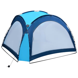 vidaXL Party Tent with LED and 4 Sidewalls 3.6x3.6x2.3 m Blue