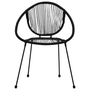 vidaXL 3 Piece Bistro Set PVC Rattan Black