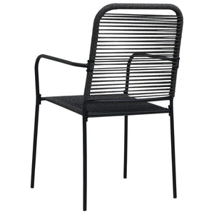 vidaXL 5 Piece Outdoor Dining Set Cotton Rope and Steel Black