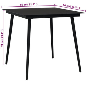 vidaXL 5 Piece Outdoor Dining Set Cotton Rope and Steel Black