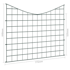 vidaXL Lower Arch Garden Fence Set 77.5x64 cm Green