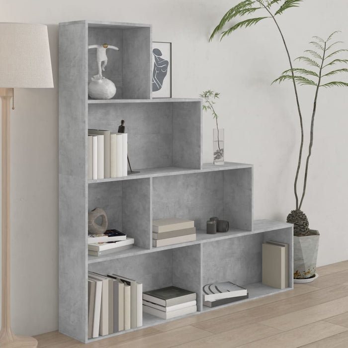 vidaXL Book Cabinet/Room Divider Concrete Grey 155x24x160 cm Engineered Wood