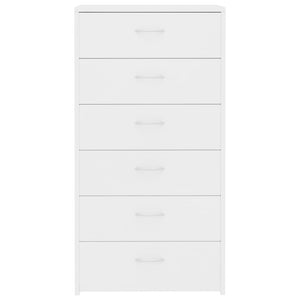 vidaXL Sideboard with 6 Drawers White 50x34x96 cm Engineered Wood