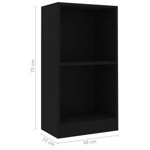 vidaXL Bookshelf Black 40x24x75 cm Engineered Wood