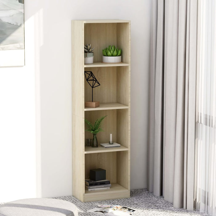 vidaXL 4-Tier Book Cabinet Sonoma Oak 40x24x142 cm Engineered Wood