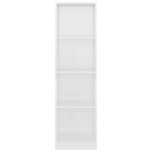 vidaXL 4-Tier Book Cabinet High Gloss White 40x24x142 cm Engineered Wood