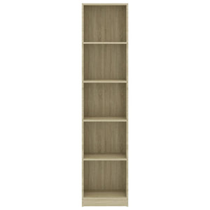 vidaXL 5-Tier Book Cabinet Sonoma Oak 40x24x175 cm Engineered Wood