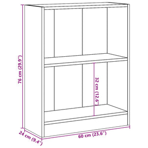 vidaXL Bookshelf White 60x24x76 cm Engineered Wood