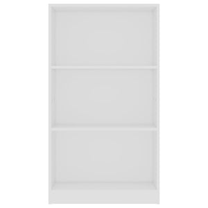 vidaXL 3-Tier Book Cabinet White 60x24x109 cm Engineered Wood