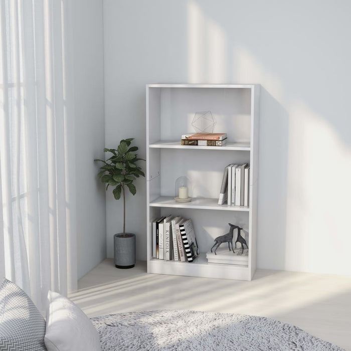 vidaXL 3-Tier Book Cabinet White 60x24x109 cm Engineered Wood