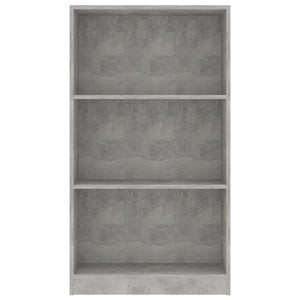 vidaXL 3-Tier Book Cabinet Concrete Grey 60x24x109 cm Engineered Wood