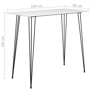 vidaXL Bar Table White 120x60x105 cm