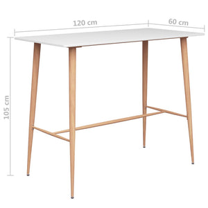 vidaXL Bar Table White 120x60x105 cm