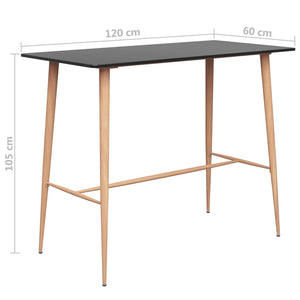 vidaXL Bar Table Black 120x60x105 cm