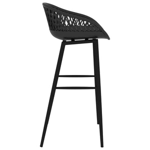 vidaXL Bar Chairs 2 pcs Black