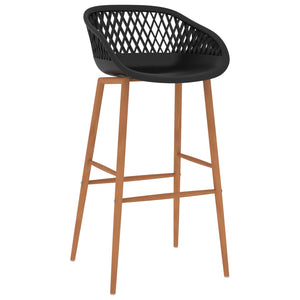 vidaXL Bar Chairs 2 pcs Black