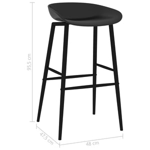 vidaXL Bar Chairs 2 pcs Black