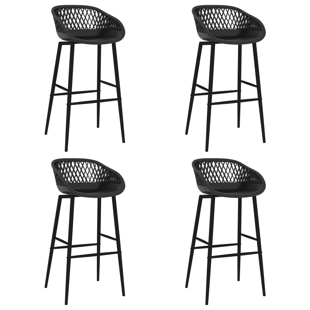 vidaXL Bar Chairs 4 pcs Black