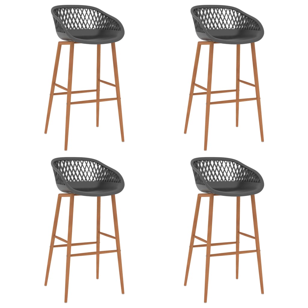 vidaXL Bar Chairs 4 pcs Grey