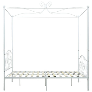 284470 vidaXL Canopy Bed Frame without Mattress White Metal 120x200 cm