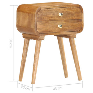 vidaXL Bedside Cabinet 43x30x58 cm Solid Mango Wood