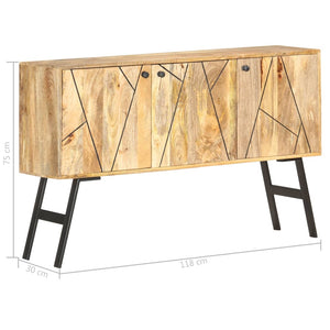 vidaXL Sideboard 118x30x75 cm Solid Mango Wood