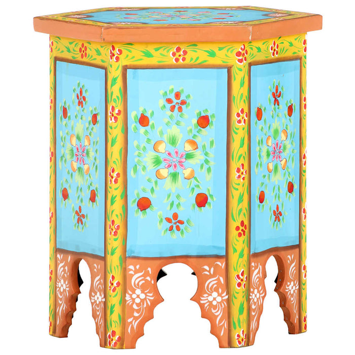 vidaXL Hand-painted Side Table Multicolour 38x33x42 cm Solid Mango Wood